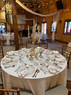 centre de table champêtre chic avec chandelier doré