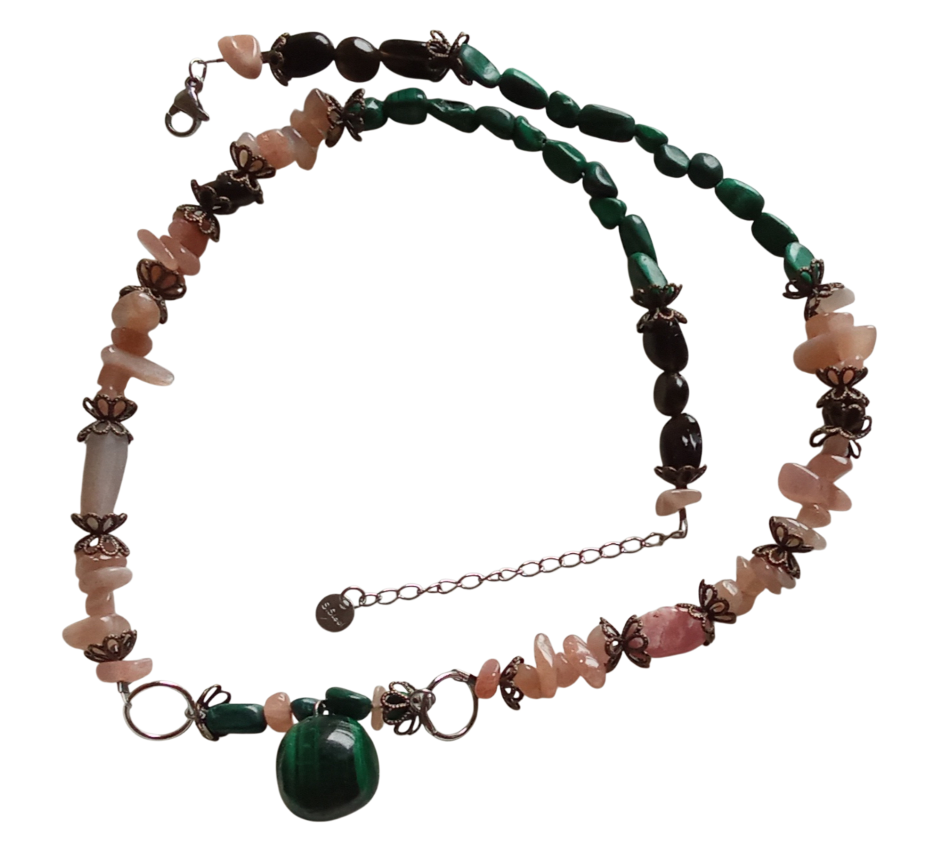 Collier Malachite Pierre de Soleil