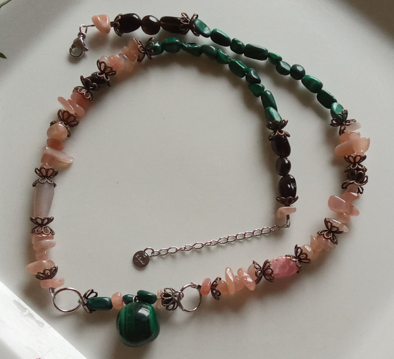 Collier Malachite Pierre de Soleil