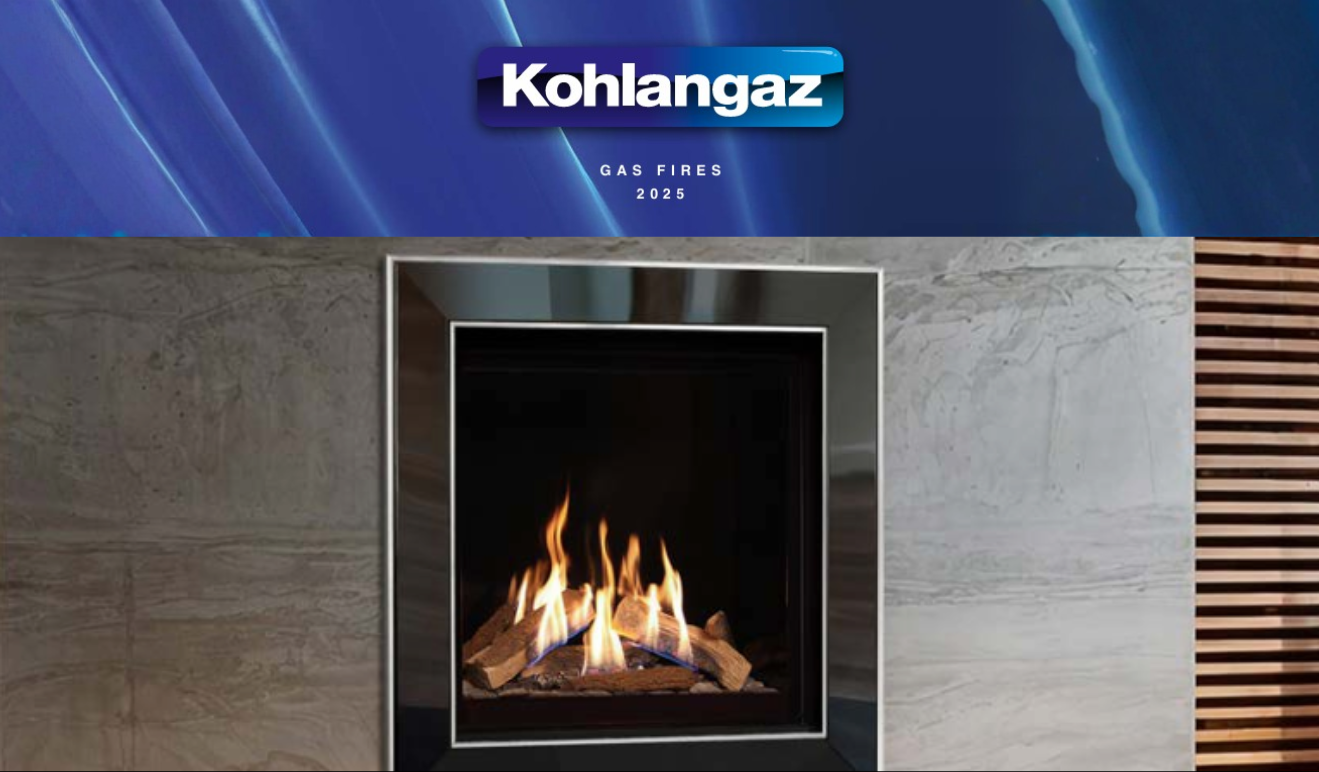 Kohlangaz Gas Fires 2023 featuring a modern gas fireplace with realistic flames and ceramic logs