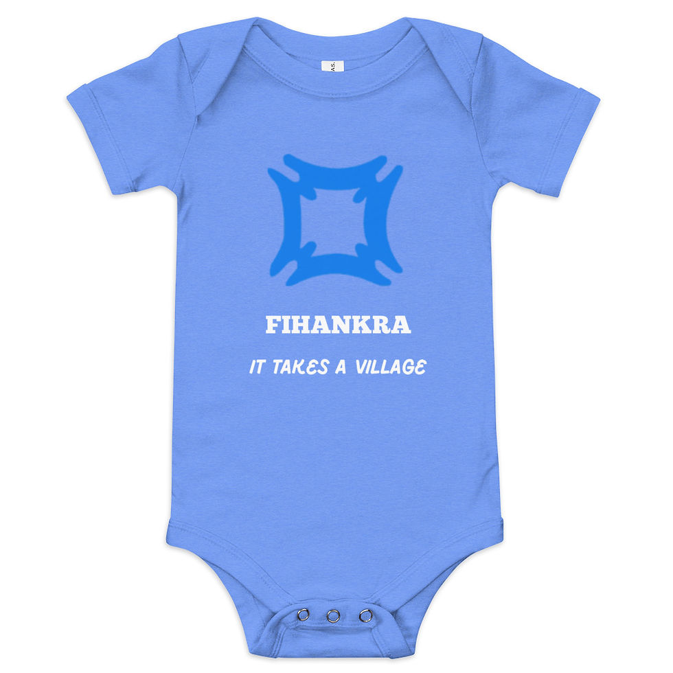 Thumbnail: FIHANKRA Baby Short Sleeve Onesie - Ultramarine Blue