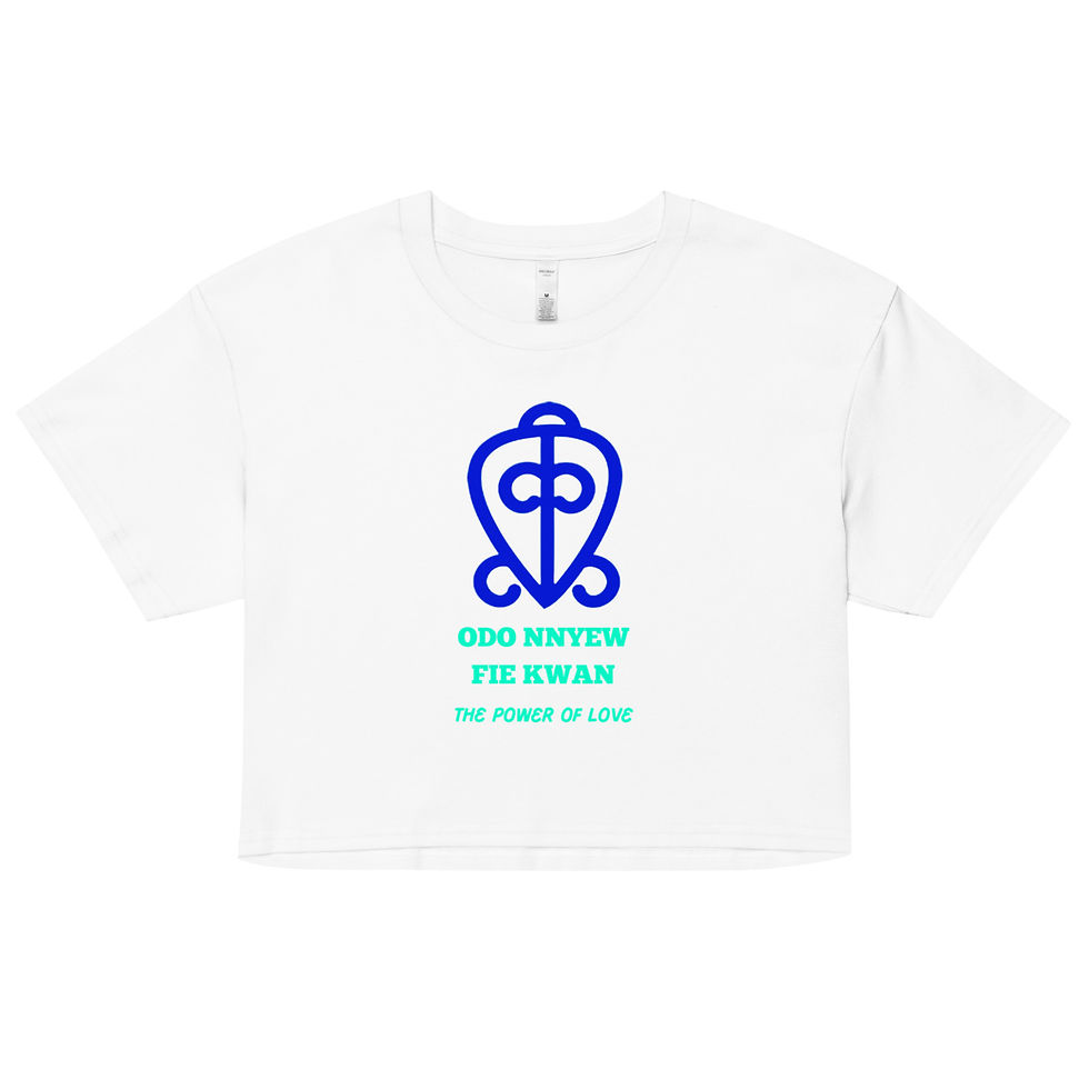 Thumbnail: ODO NNYEW FIE KWAN Women’s Crop Tee - Blue