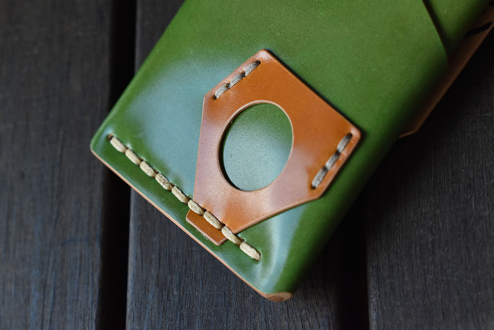 Thumbnail: Base Wallet in Shell Cordovan with AirTag Holder - Minimalist Luxury Wallet