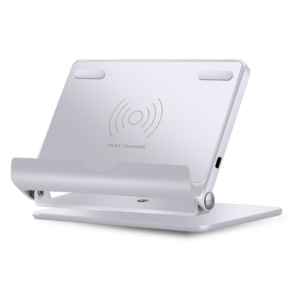 Miniaturbild: Aluminium Multi-Angle Qi Wireless Charging Pad Stand with 360° Rotating Base