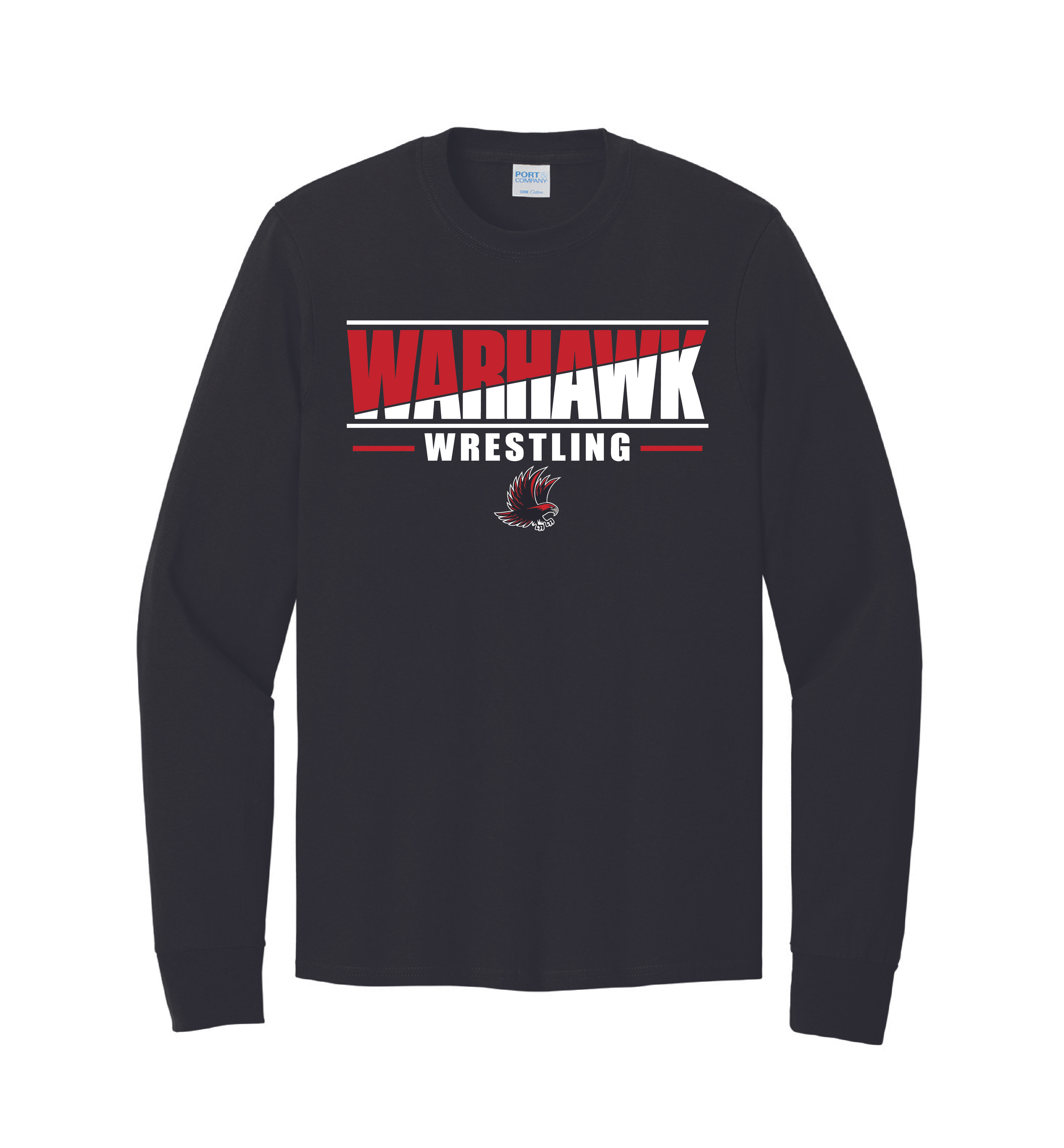 NM Boosters Diagonal Wrestling Port & Co Long Sleeve Core Cotton Tee