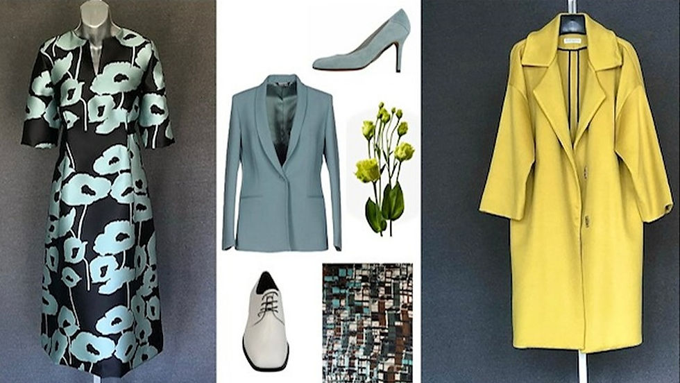 Thumbnail: Blue Poppy Silk Twill Dress