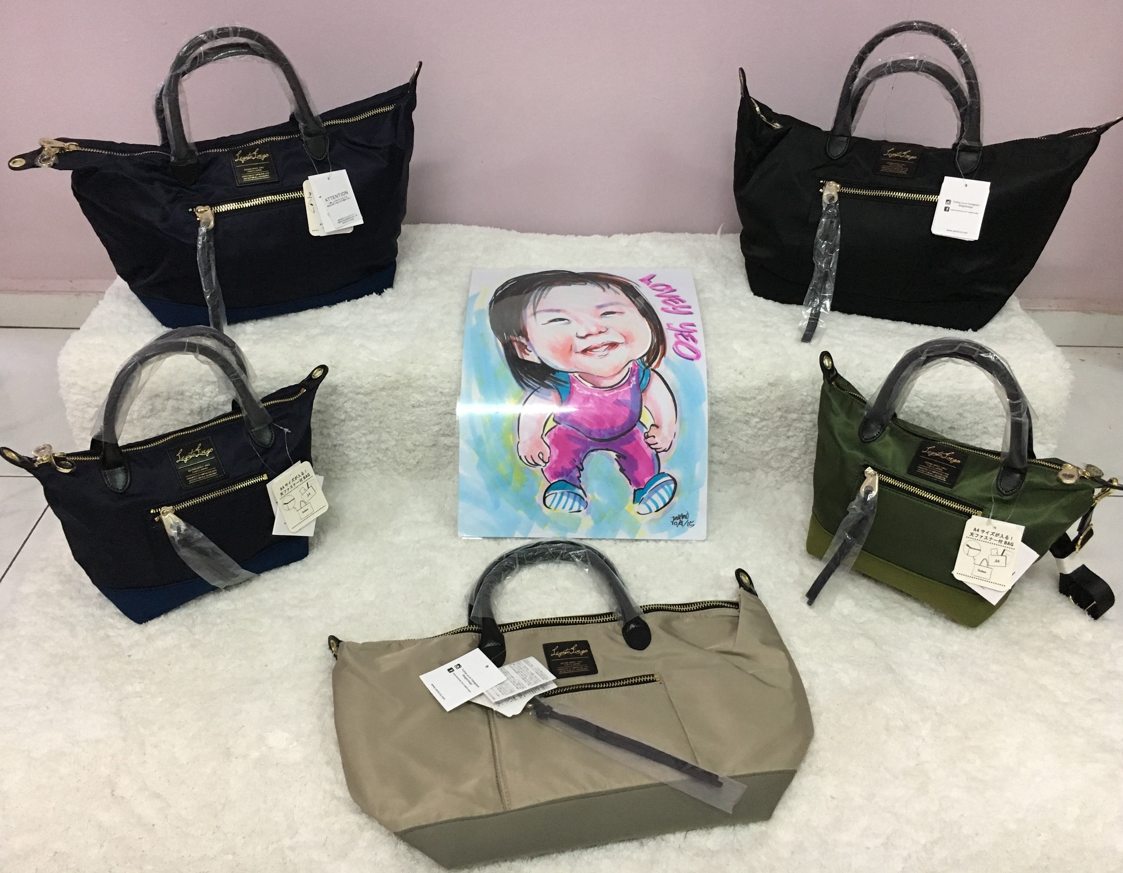 Legato Largo High Density Nylon 2 Way Shoulder Bag Handbag Mini Size LH-C1231