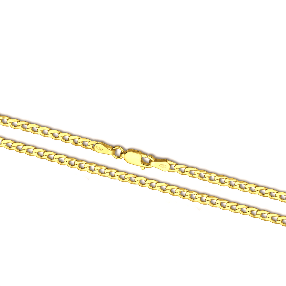 Italian Curb Chain Necklace - Gold