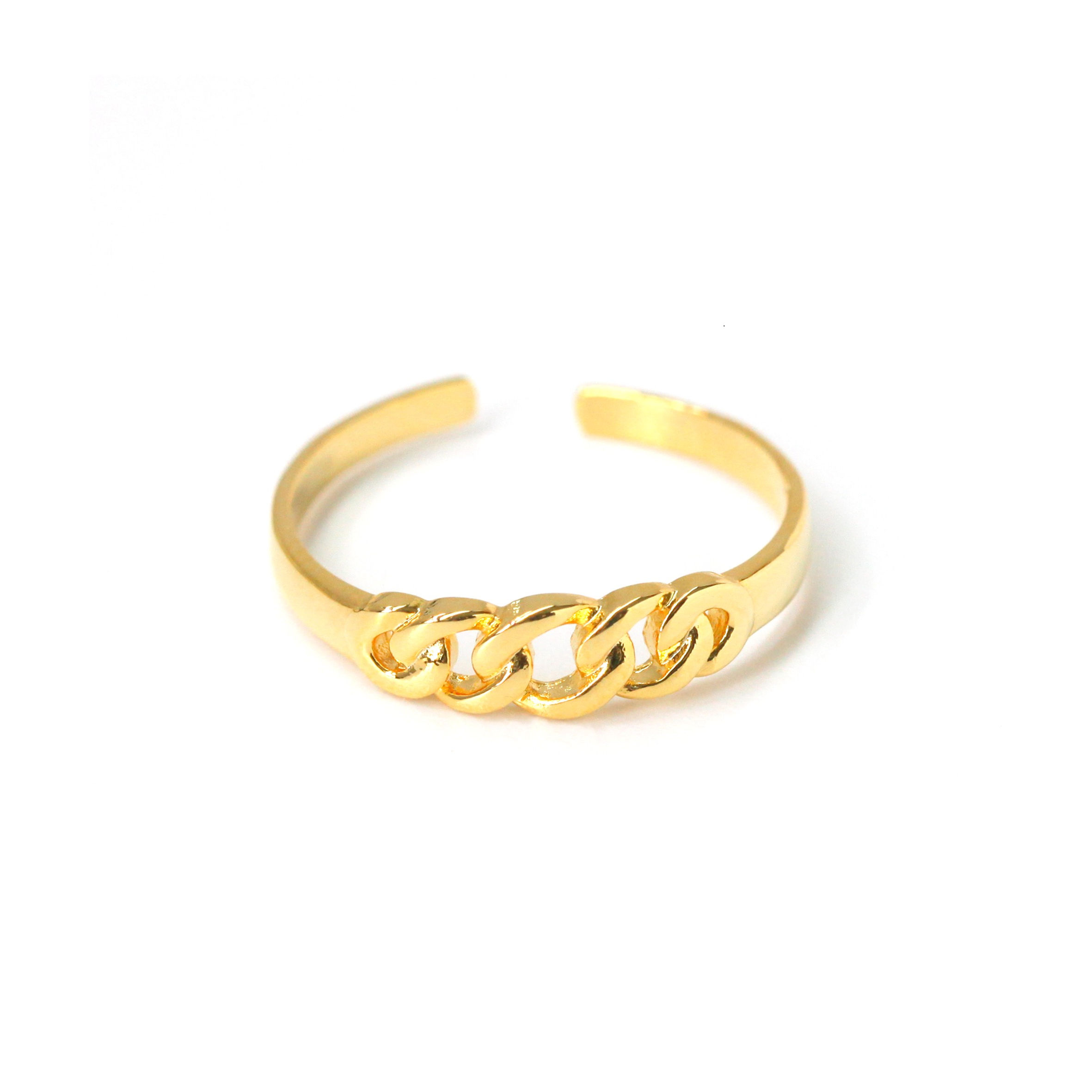 Mila Adjustable Chain Ring - Gold