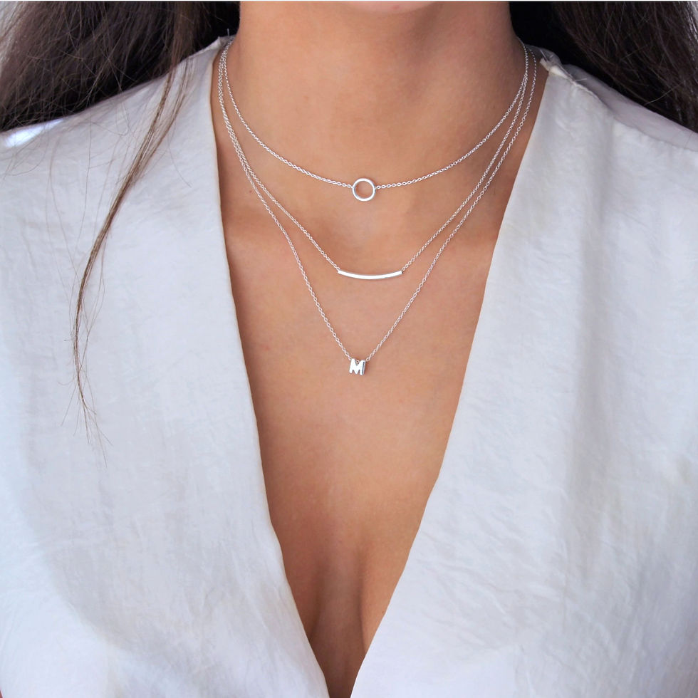 Thumbnail: Floating Tube Bar Necklace
