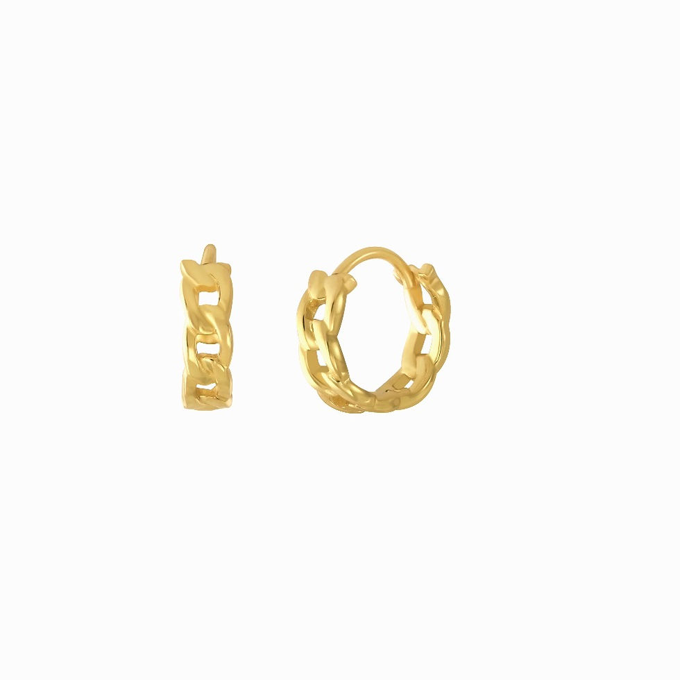 Thumbnail: Solid Link Chain Huggies - Gold / Rose Gold