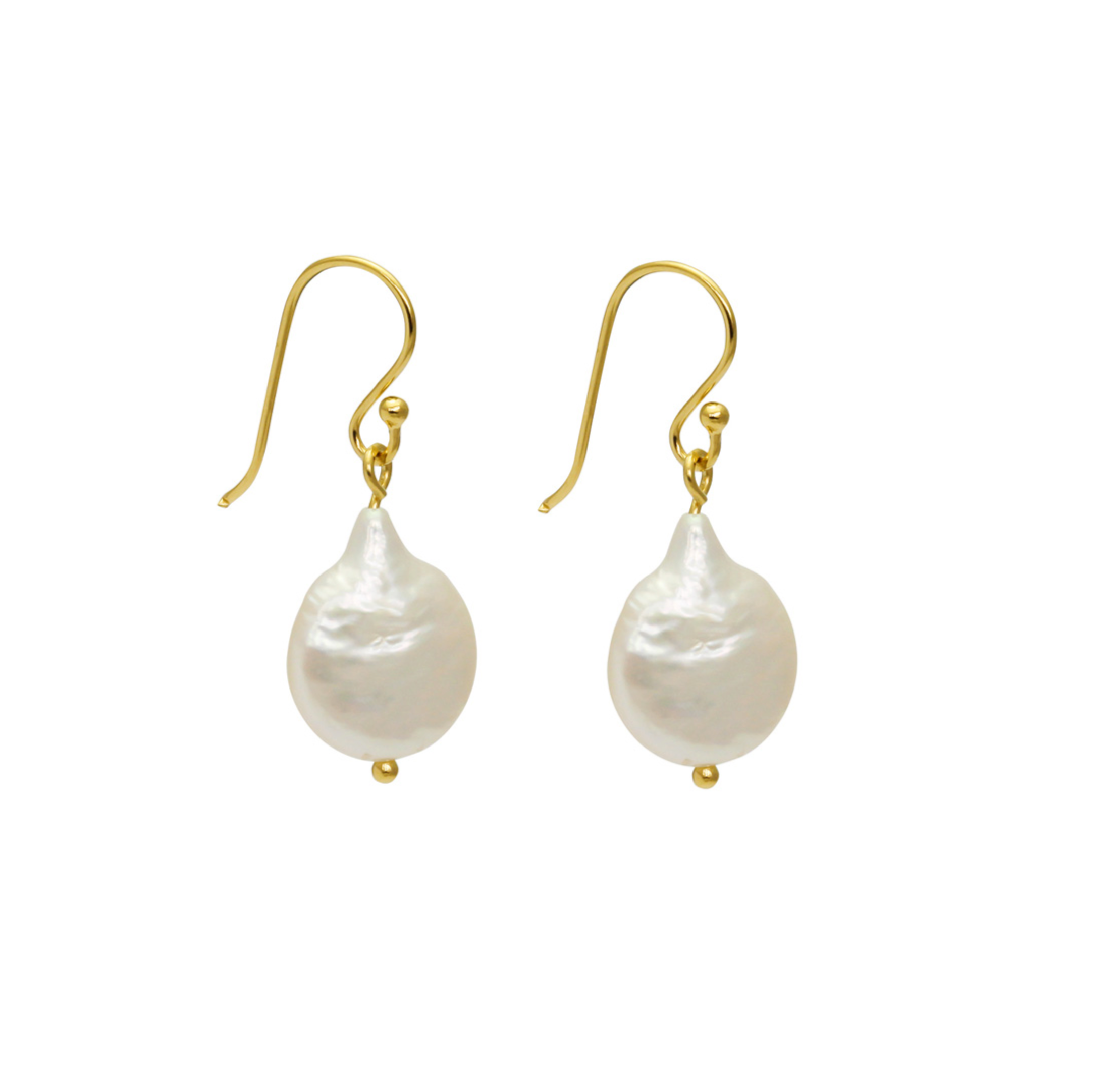 Baroque Pearl Drop Earrings - Gold / Silver