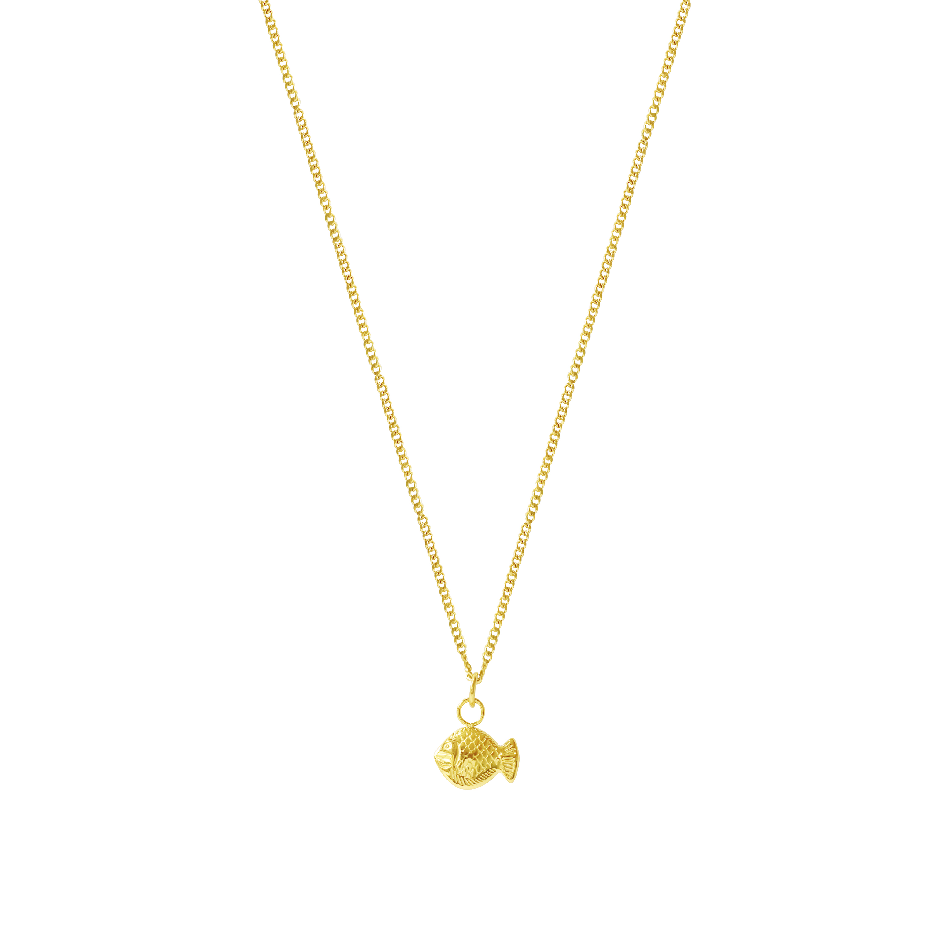Fish Pendant Necklace - Gold Plated Stainless Steel