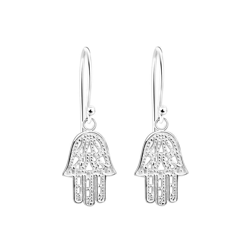 Thumbnail: Hamsa Earrings - Silver / Gold