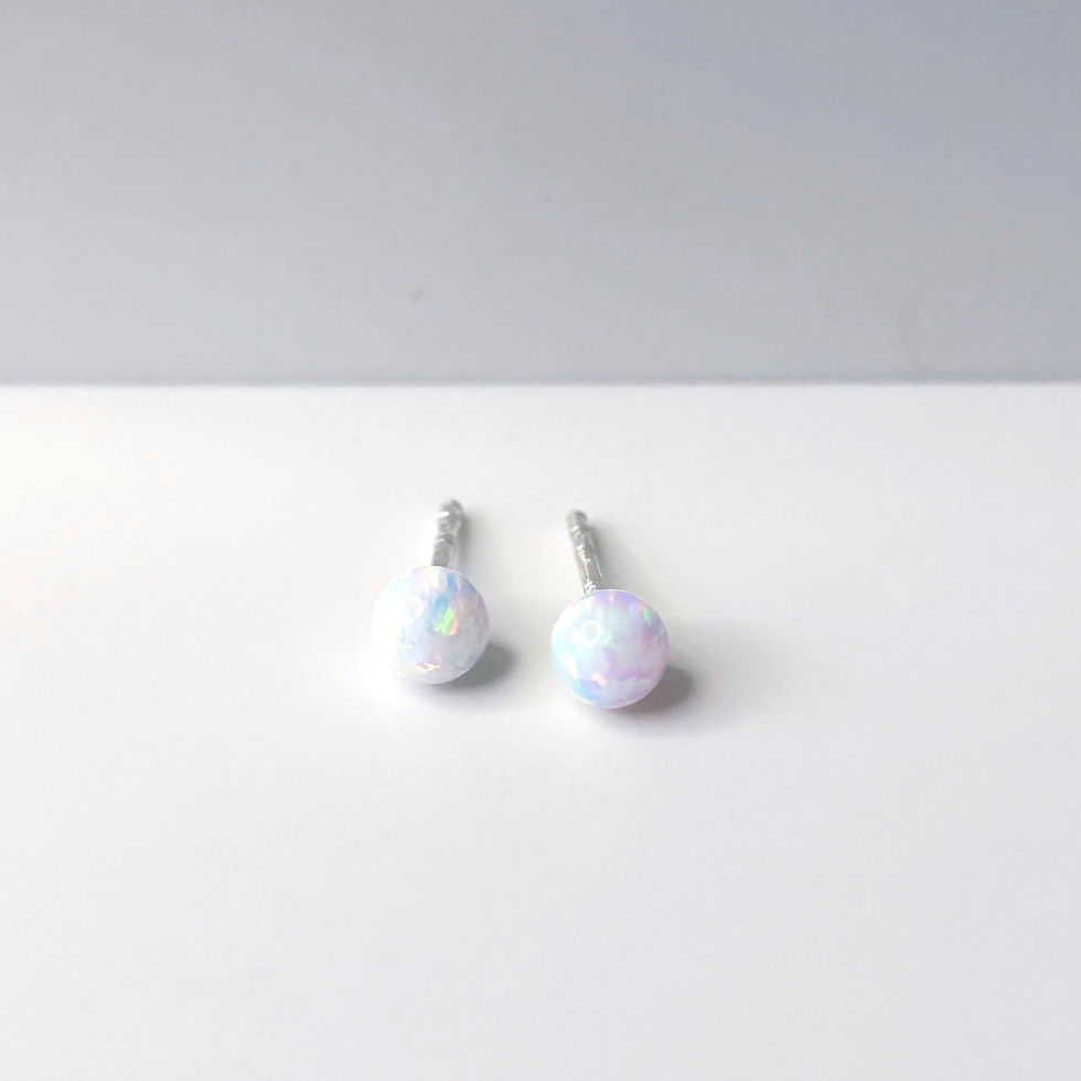 Thumbnail: Opal Ball Stud Earrings