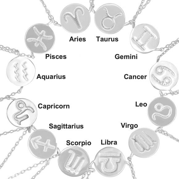 Thumbnail: Zodiac Symbol Charm Necklace - Silver