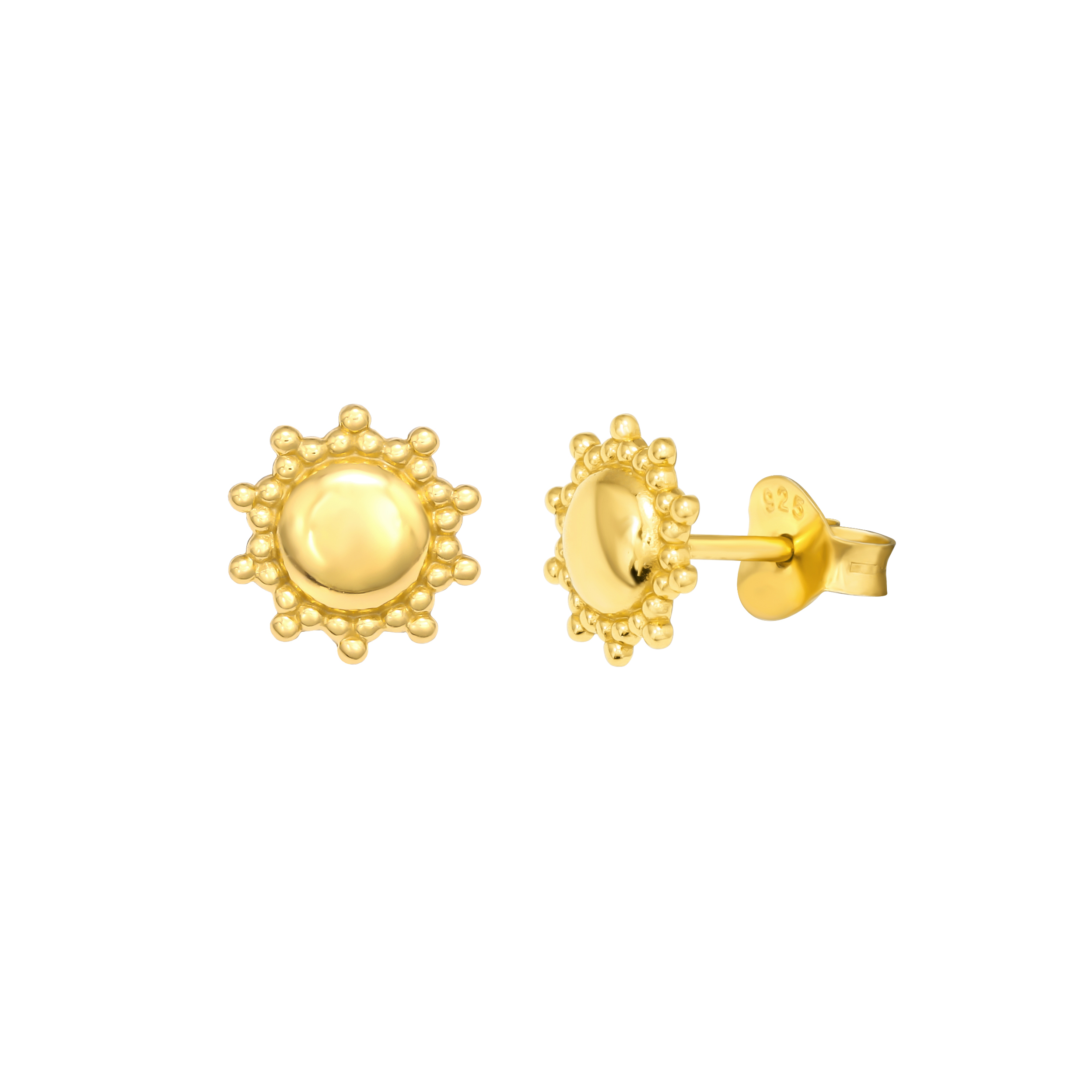Sunburst Stud Earrings - Gold / Silver