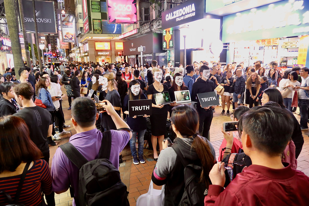 2019年香港首次Anonymous for the Voiceless活動盛況。