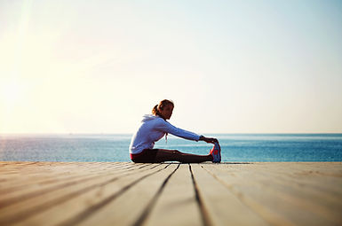 Woman stretching before exercise