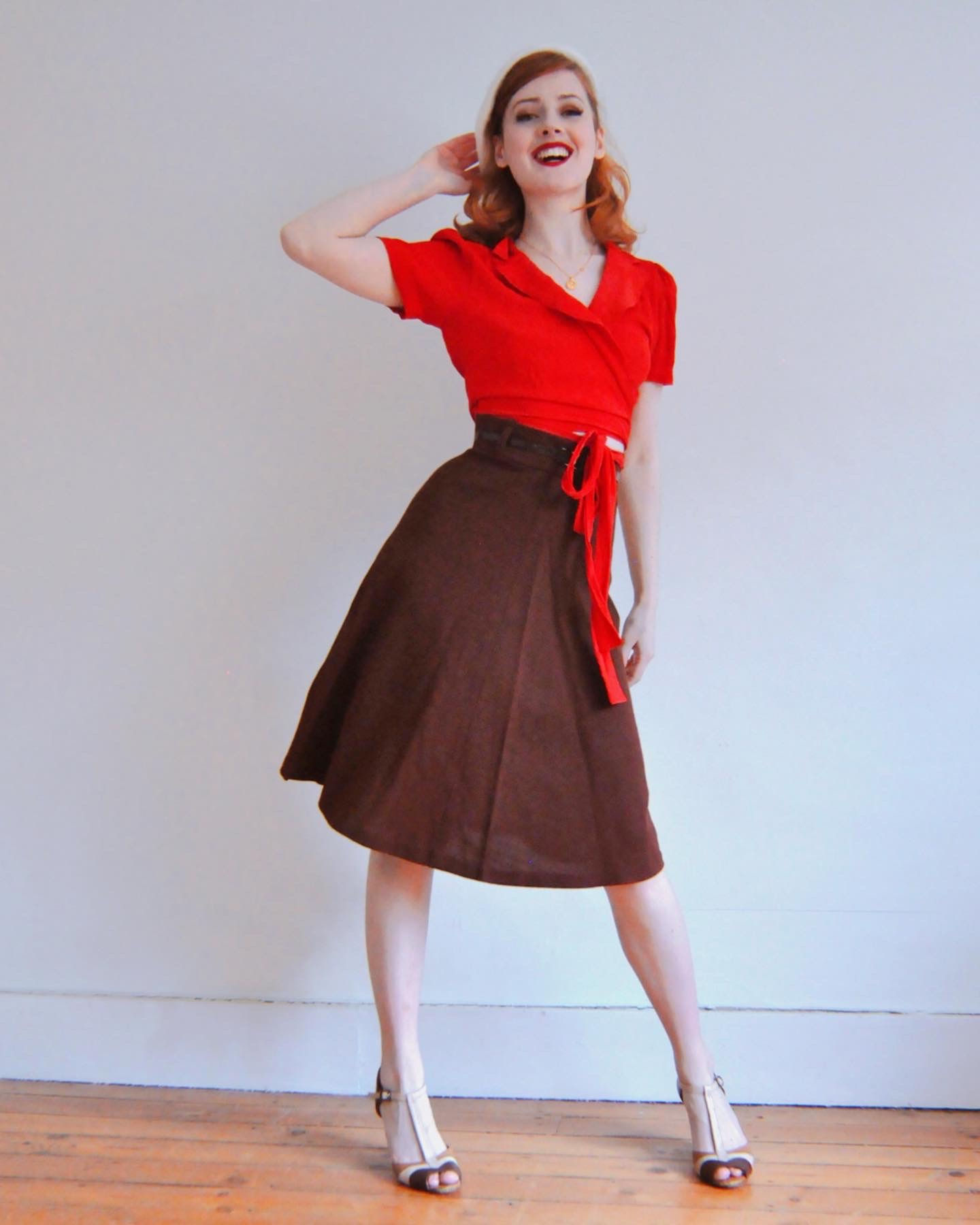 1960s mahogany swing skirt 