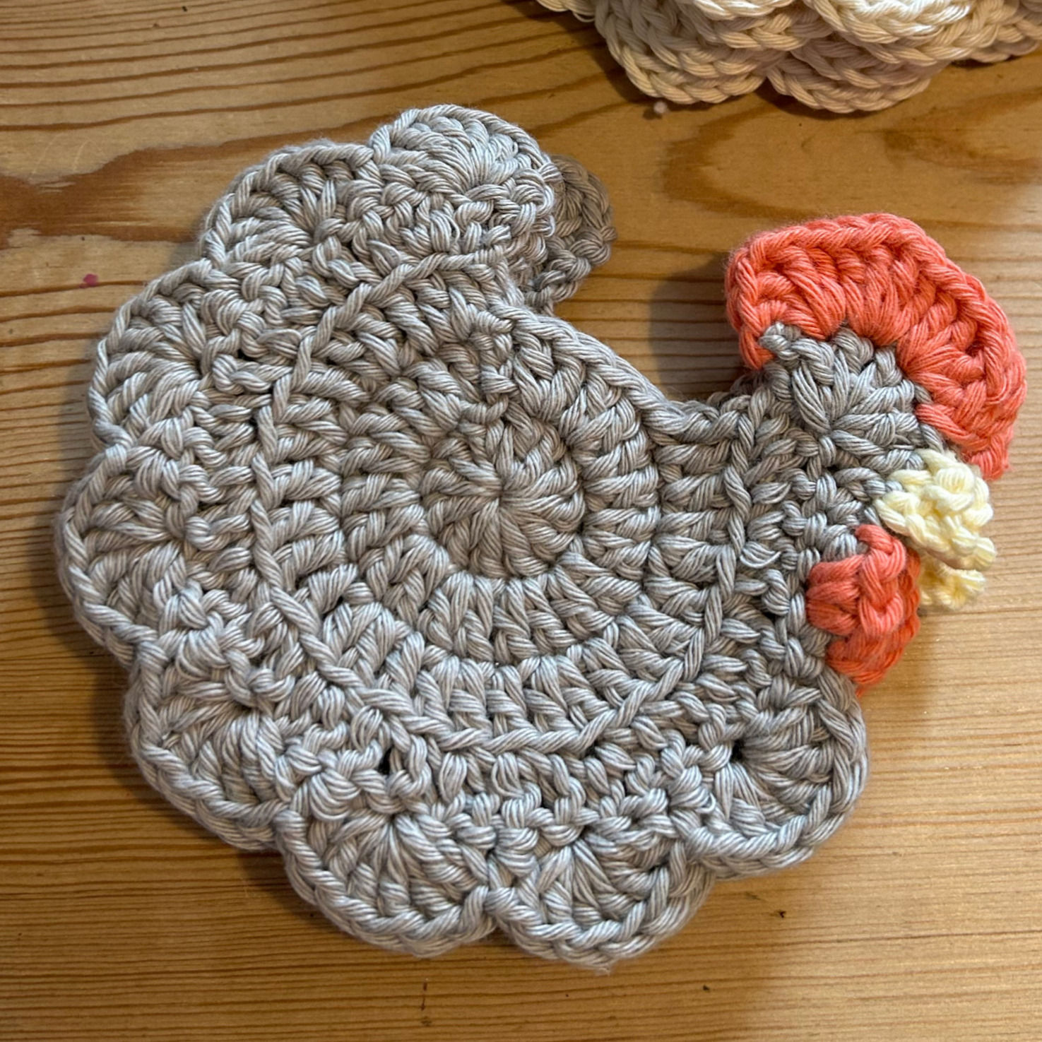 🐔 Crocheted Chicken Coaster
