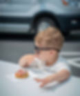toddler eating healthy donut