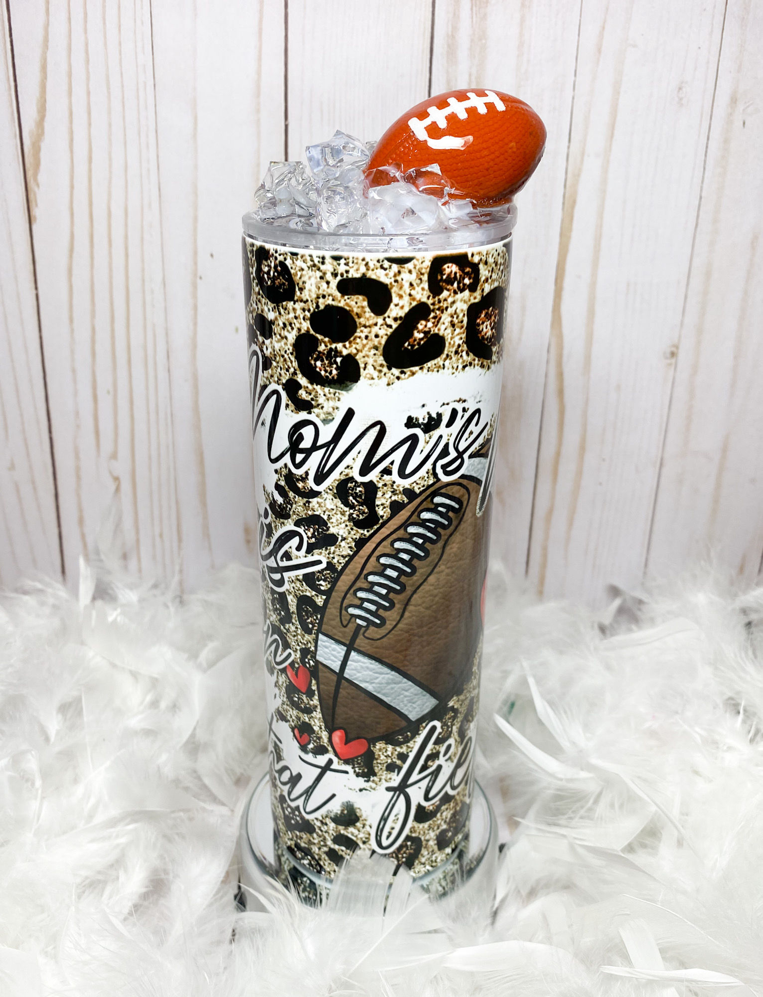 Mom's Heart is on that Field 20oz Skinny Tumbler