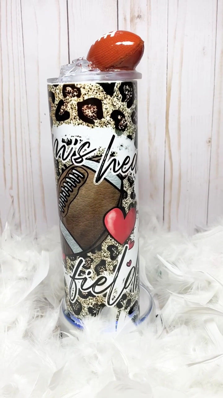 Thumbnail: Mom's Heart is on that Field 20oz Skinny Tumbler