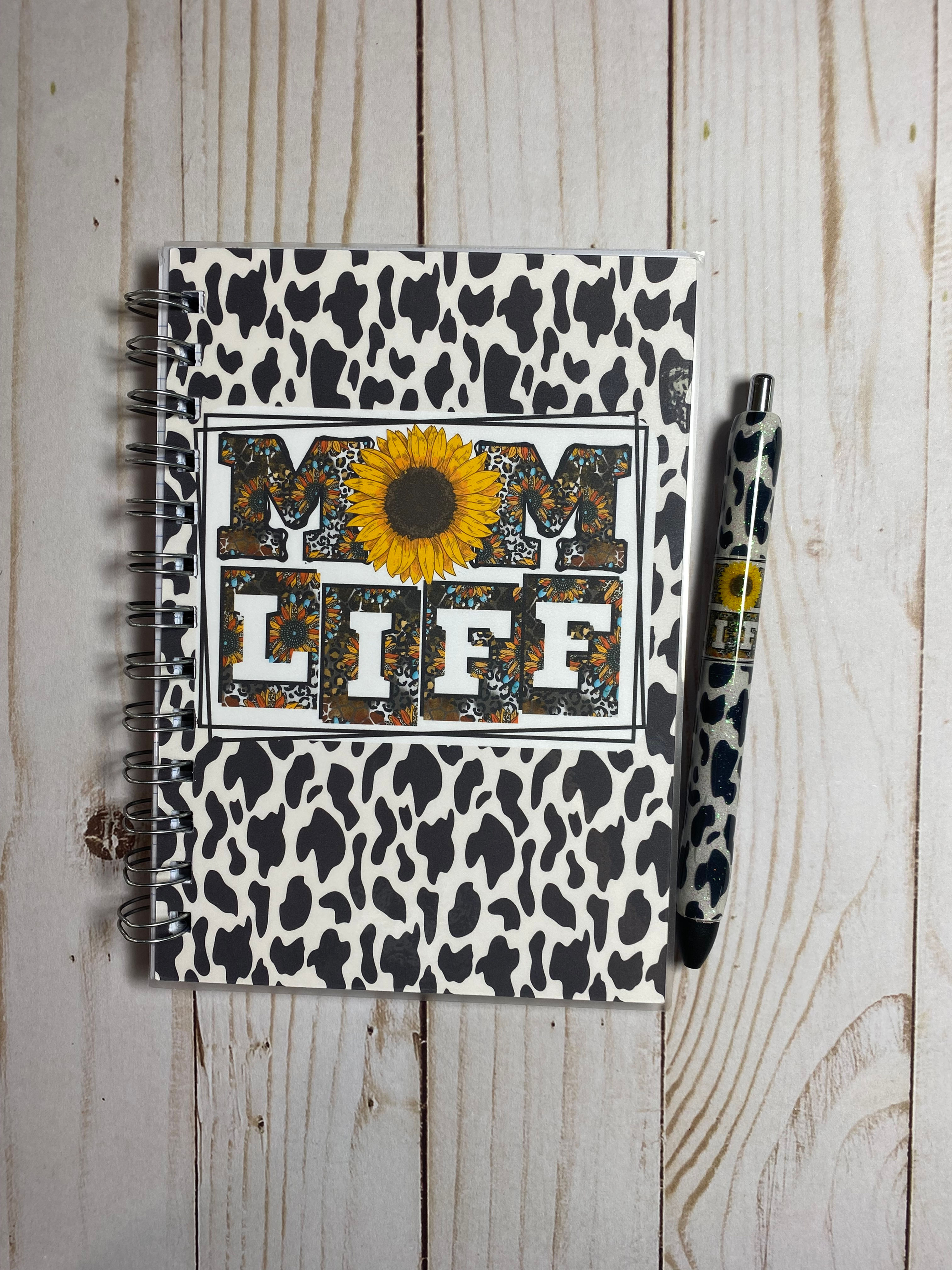 Mom Life Animal print Notebook and Pen bundle set