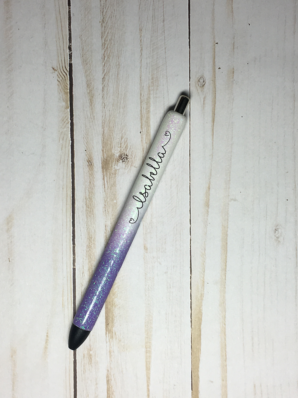 Lavender Glitter Ombre Personalized Gel Pen Refillable