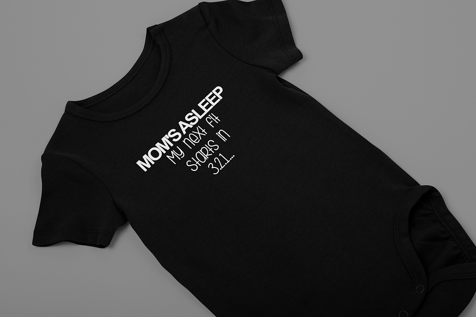 Thumbnail: Mom's Asleep, My Next Fit Starts in 3.2.1... Onesie, Bodysuit