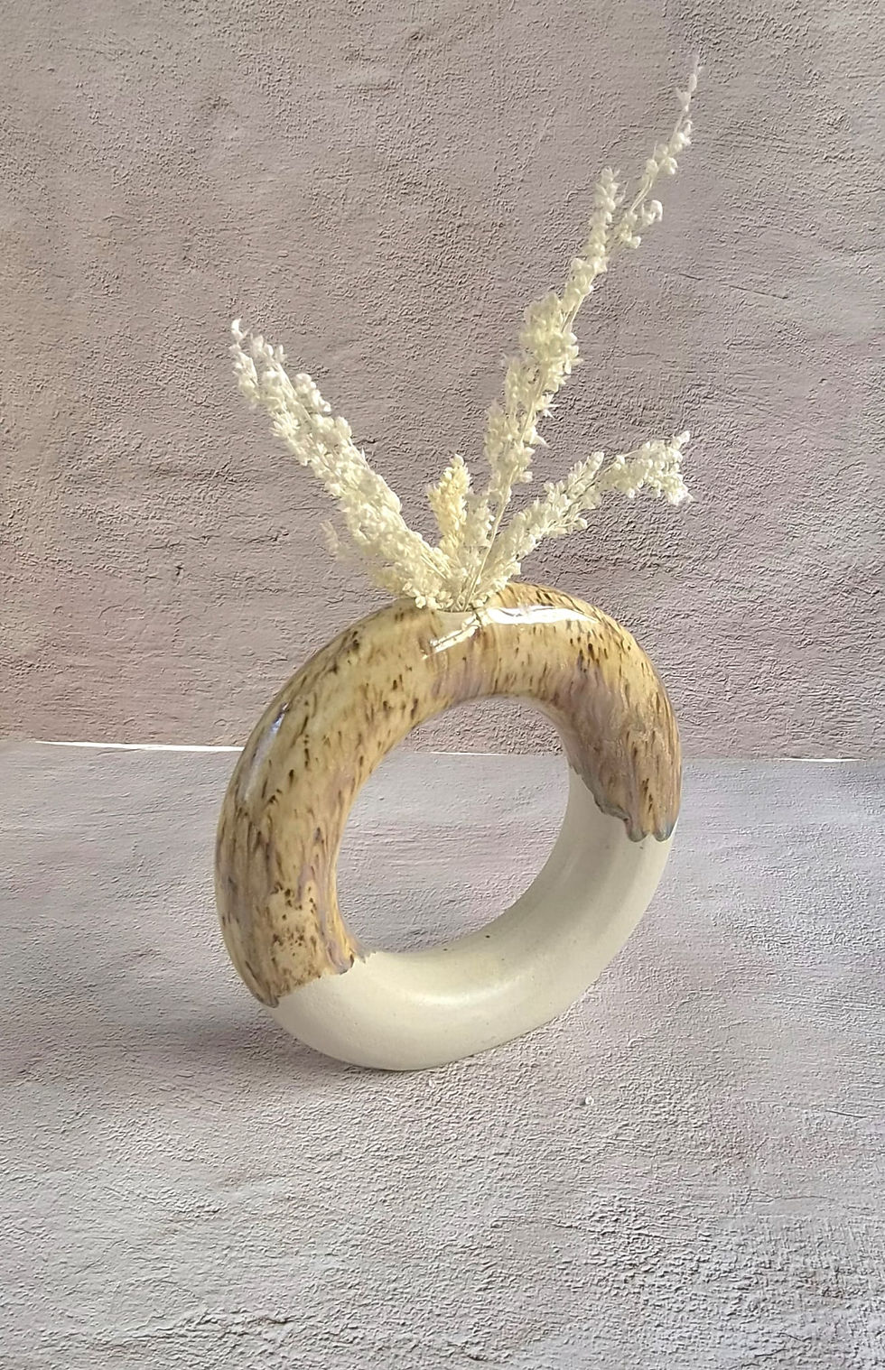 Thumbnail: Plum & Cream Donut Vase