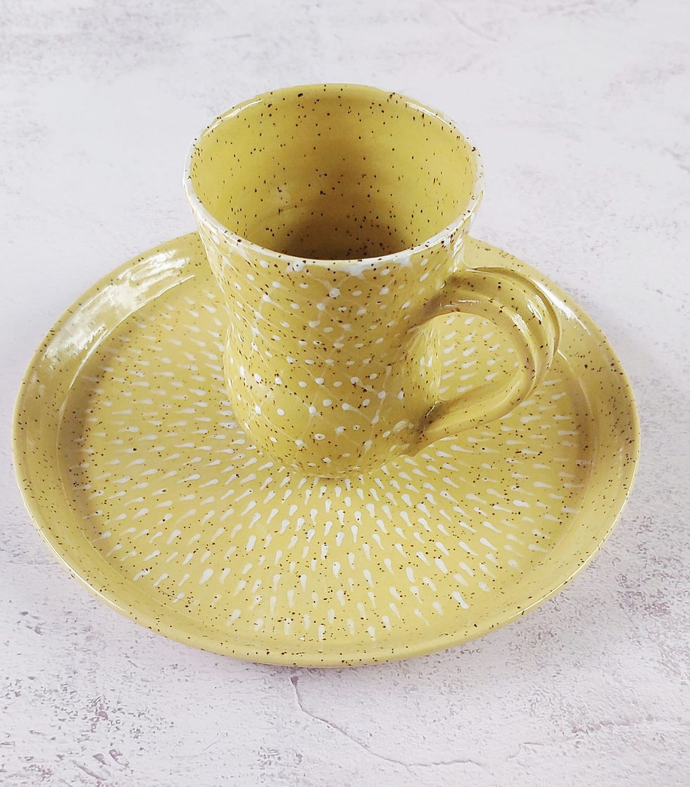 Wheel-thrown yellow mug