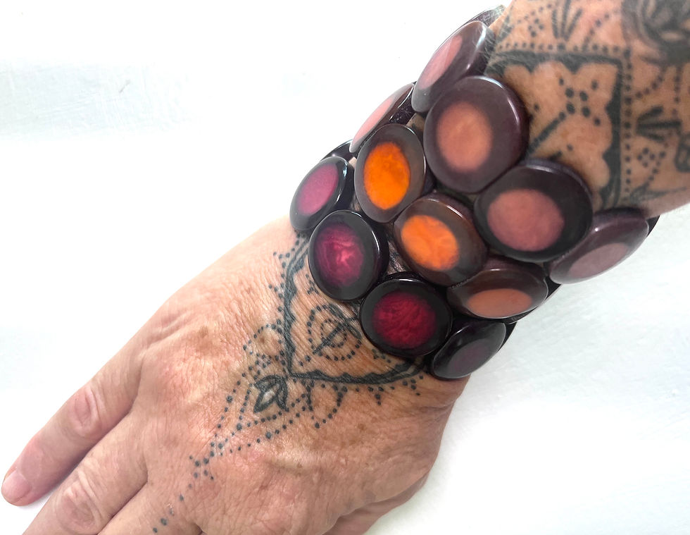 Thumbnail: Tagua Disc Bracelet - Wine