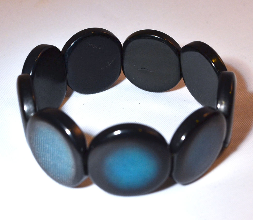 Thumbnail: Tagua Disc Bracelet - Marine Blue