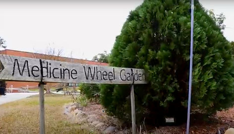 Medicine wheel garden oak signpost