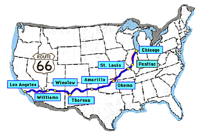 Route 66 map