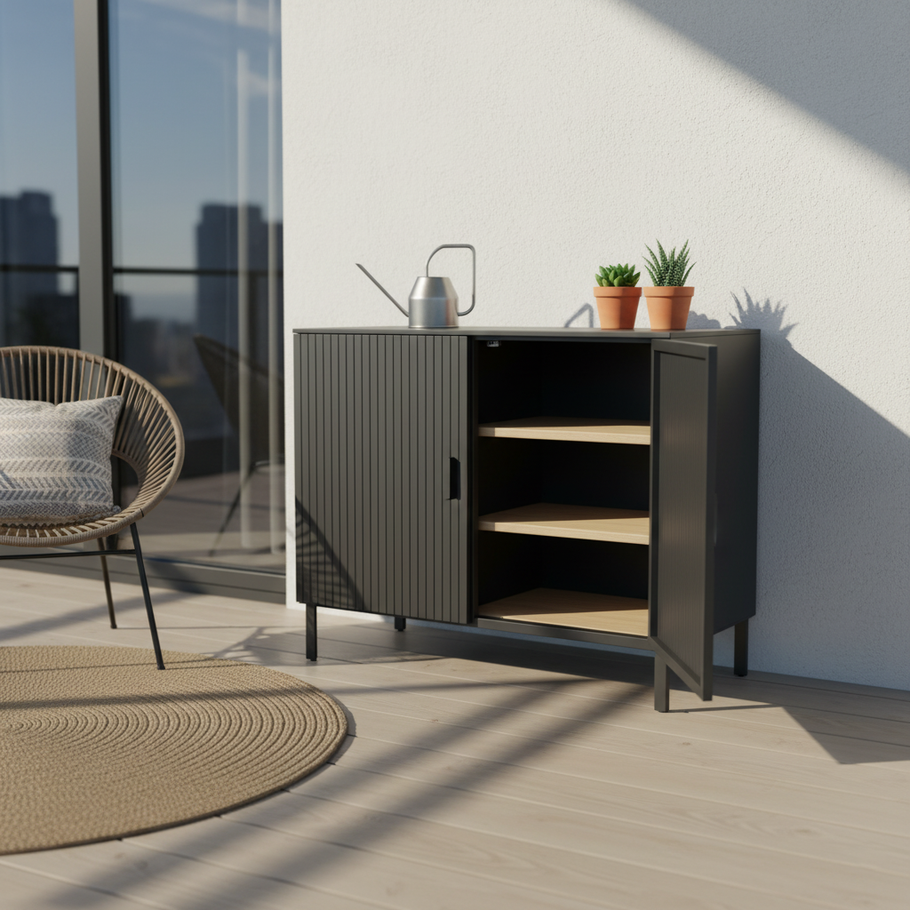 戶外雅致-木質紋理雙門收納櫃