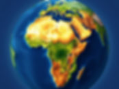 Create for me an ultra-realistic map of the globe centered on Africa with natural colours