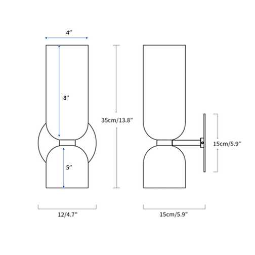 Thumbnail: Mild Steel Matt Black Finish Cylindrical Wall Light