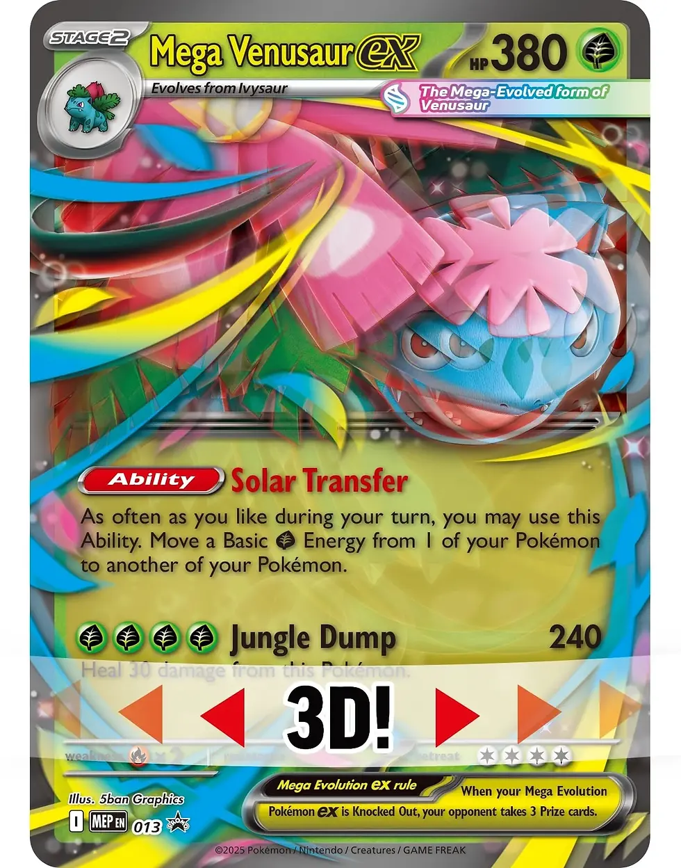 Miniatura: Caja Mega Venusaur ex - 8 sobres + carta promo + jumbo 3D + Sticker