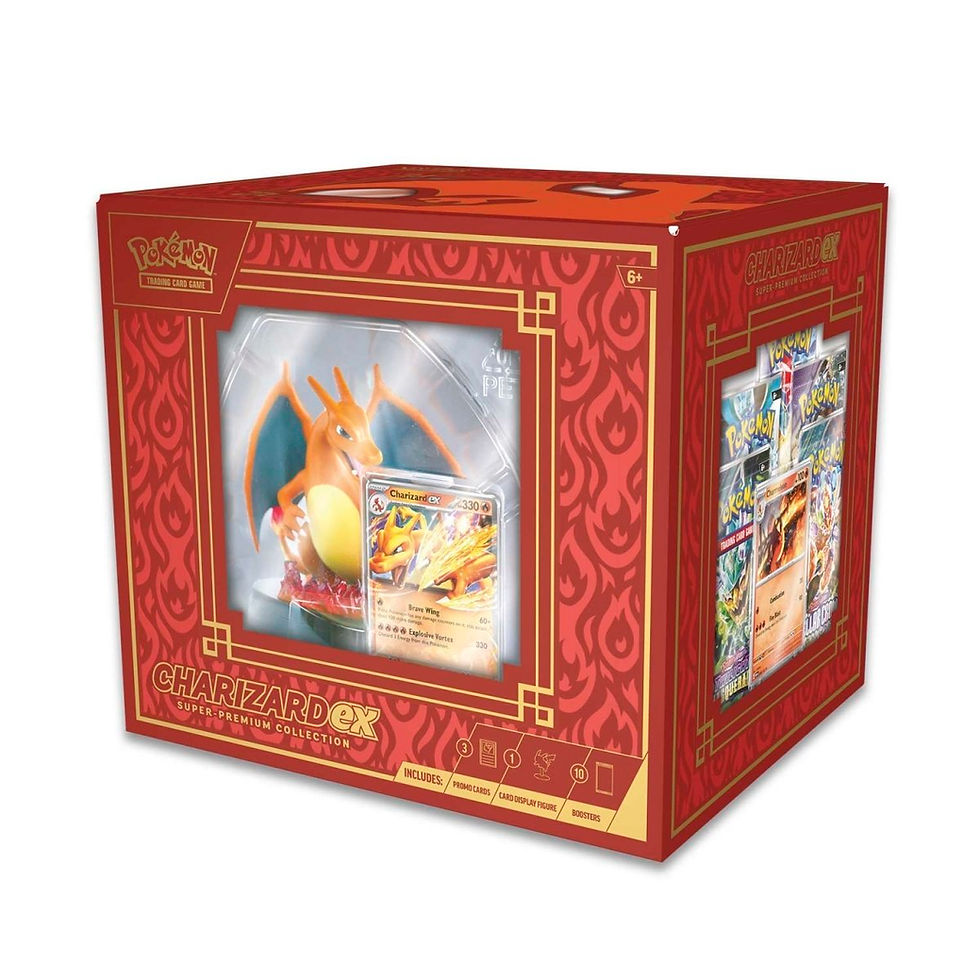 Miniatura: Charizard ex Super-Premium Collection - 10 sobres +Figura display
