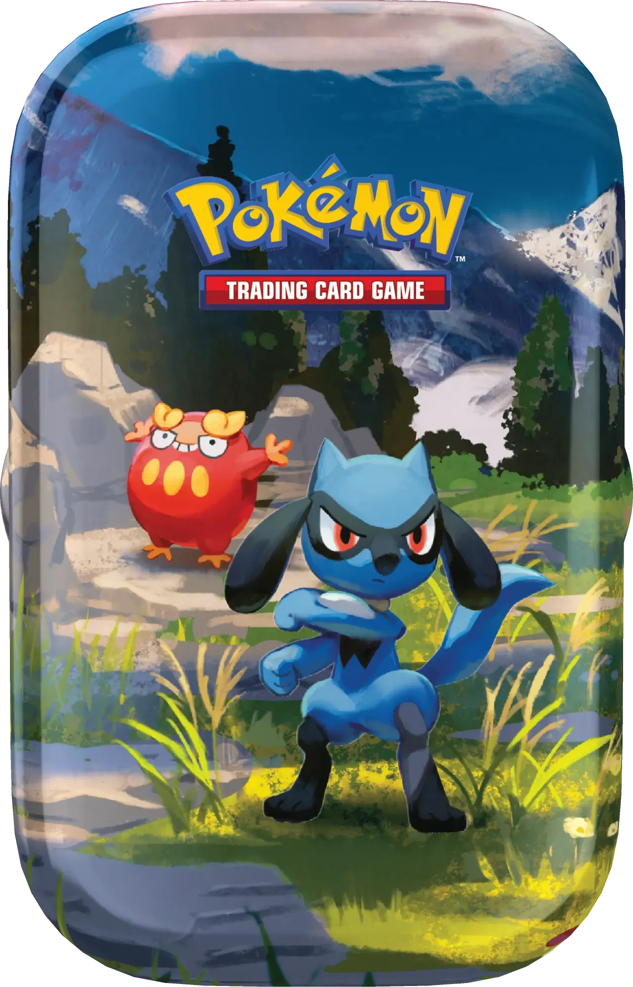 Ascended Heroes - Mini lata 2 sobres + stikcer Riolu