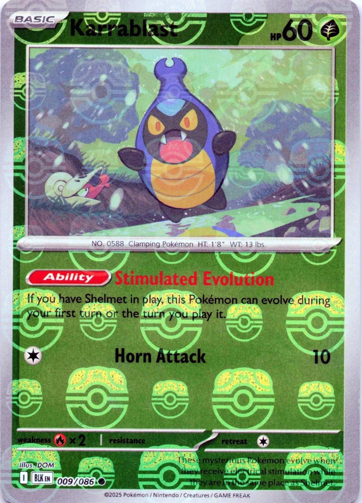 Karrablast - 009/086 Common MASTERBALL REVERSE HOLO
