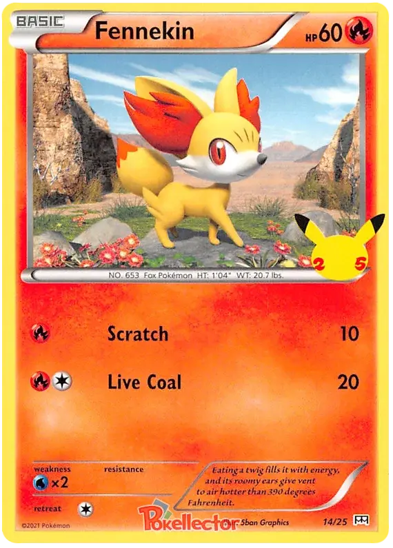 Fennekin - 14/25 - 25th Anniversary Non-Holo Promo