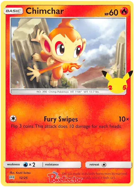 Chimchar - 12/25 - 25th Anniversary Non-Holo Promo