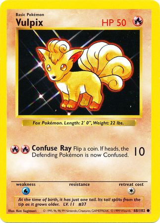 Vulpix - 68/102 Common - SHADOWLESS | PokeCardsGT