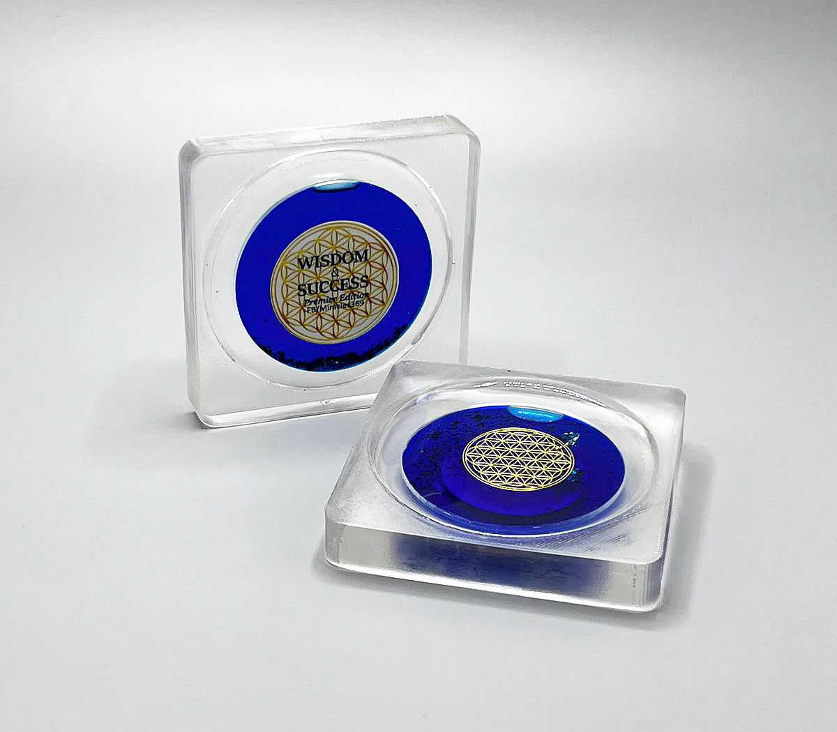 จานรองแก้วพลังงาน น้ำเงิน 🔵🔵 Wisdom & Success