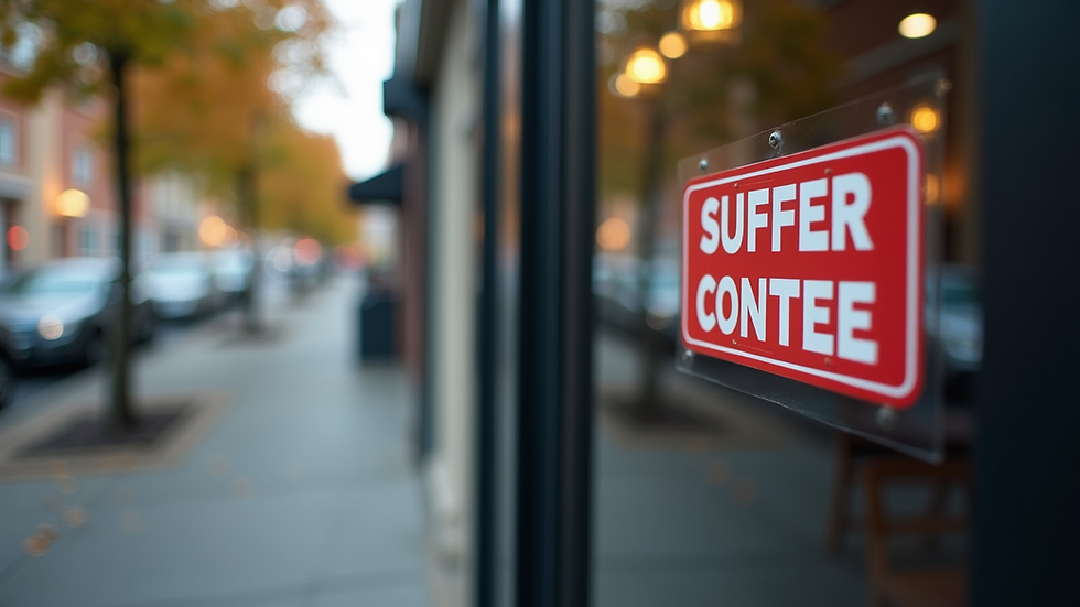 Eye-level view of a business safety sign posted near an entrance
