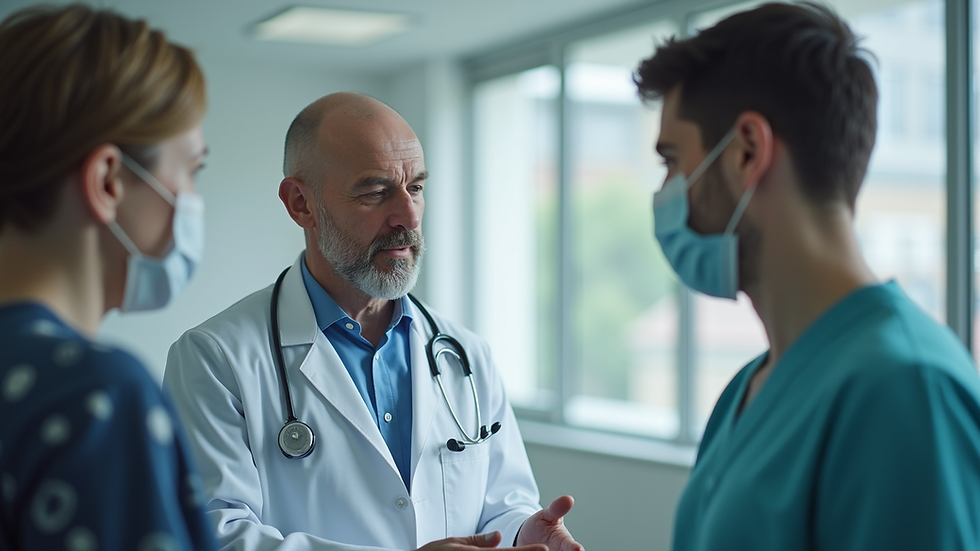 Eye-level view of a medical professional explaining testosterone therapy options